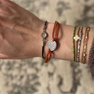 Lia Sophia Silver and Orange Bracelet Collection
